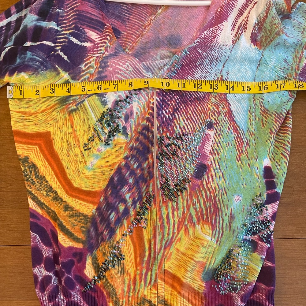 Alberto Makali Colorful Zipper Embellished Top - Picture 6 of 7